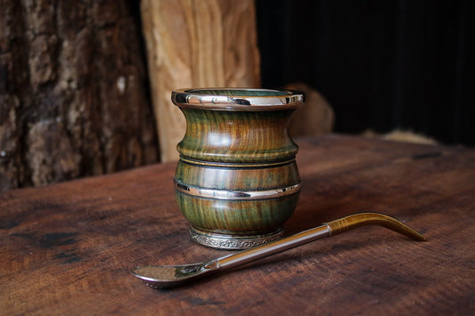 Mate de Palo Santo y Alpaca con Bombilla