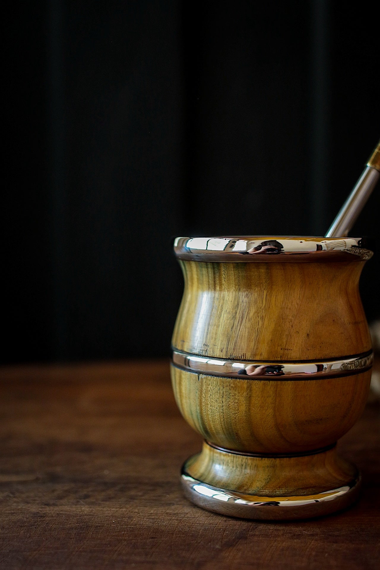 Mate de Palo Santo y Alpaca con Bombilla