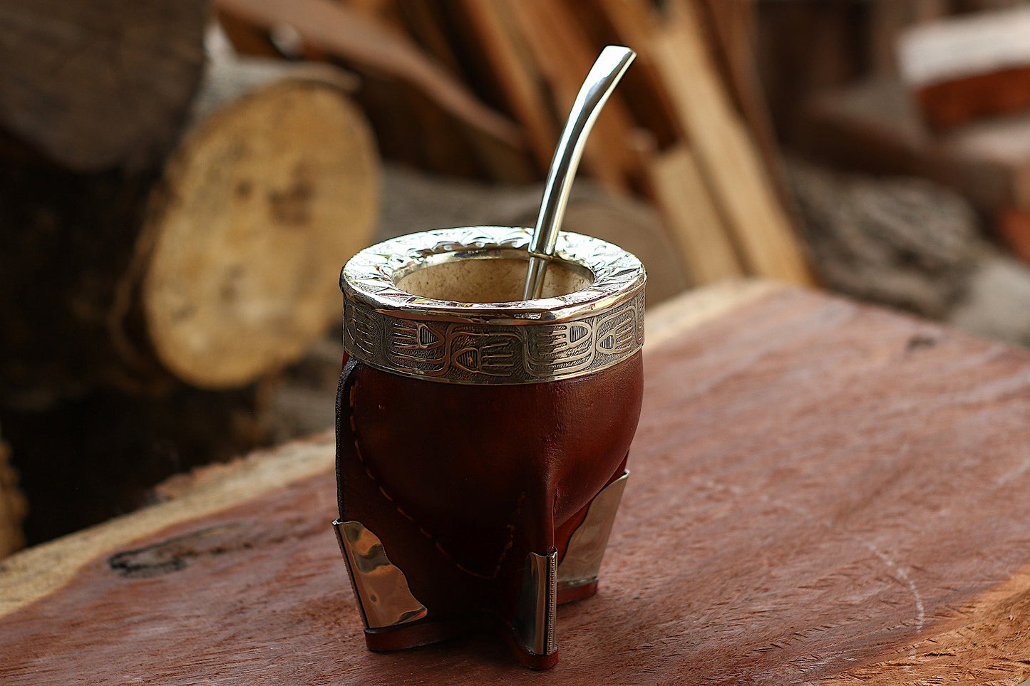 Mate Imperial de Cuero y Alpaca